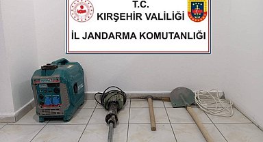 Kırşehir'de izinsiz kazı yapan şüpheli yakalandı