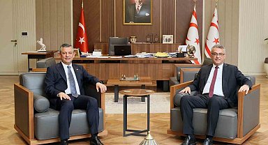 KKTC Cumhurbaşkanı Erhürman, CHP Genel Başkanı Özel'i kabul etti