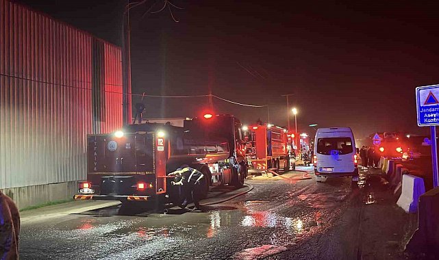 Kocaeli'de geri dönüşüm deposunda yangın: 1 yaralı