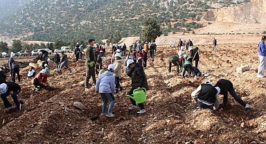Korkuteli'nde 3 bin fidan toprakla buluştu