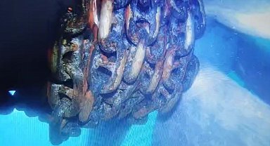 Küçükçekmece'de Alatepe Tankeri pervanesine dolanan zincir su altından görüntülendi