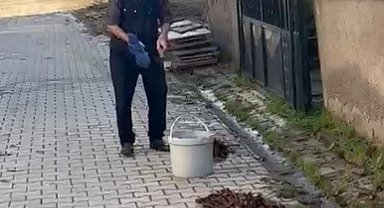 Kütahya'da yaşlı adamdan çevreye örnek temizlik dersi