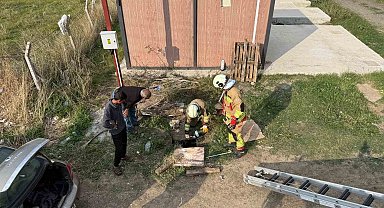 Kuyuya düşen koyunu itfaiye kurtardı