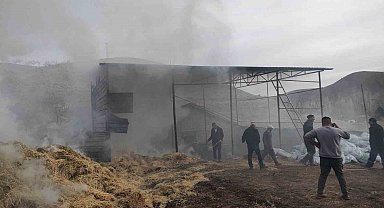 Malatya'da besi çiftliğinde yangın