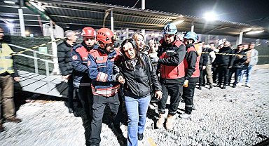 Menemen İZBAN İstasyonu'nda deprem ve kaza tatbikatı