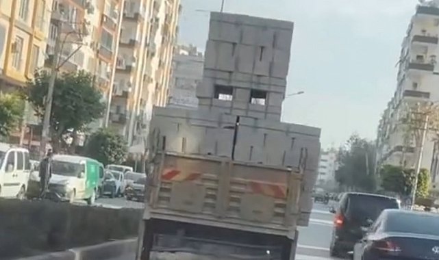 Mersin'de tehlikeli yükleme yapan kamyon sürücüsüne ceza yağdı
