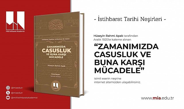 MİA'dan 100 yıl sonra yeniden yayımlanan istihbarat klasiği