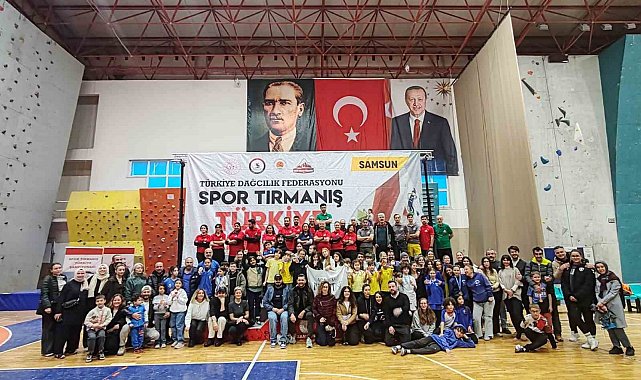 Minik sporcular şampiyonluk için tırmandı