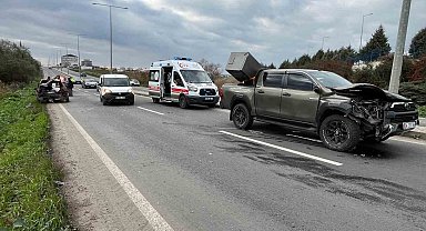 Muratlı Sanayi Sitesi önünde trafik kazası: 1 yaralı