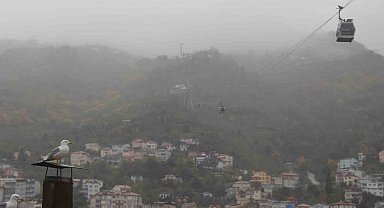Ordu'nun 'seyir terasında' sis güzelliği