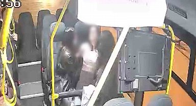 Otobüs şoförlerinin duyarlılığı araç içi kamerasına yansıdı