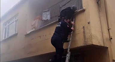 Pendik'te yangında can pazarı: Zabıta yaşlı kadını böyle kurtardı