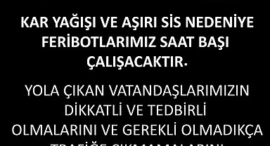 Pertek ve Çemişgezek feribotlarına kar ve sis engeli