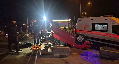 Polisten kaçan araç takla attı: 3 yaralı