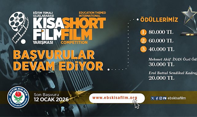 "Eğitim" temalı 9. Uluslararası Kısa Film Yarışması'na başvurular 12 Ocak'ta sona eriyor