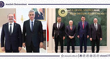 Rektör Hacımüftüoğlu, Bakan Memişoğlu ve Bakan Kurum'u ziyaret etti