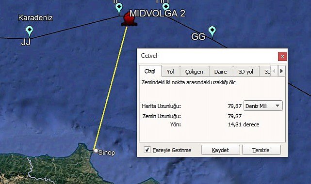 Rusya'dan Gürcistan'a sefer gerçekleştiren MIDVOLGA-2 tankeri saldırı sonrası Sinop'a ilerliyor