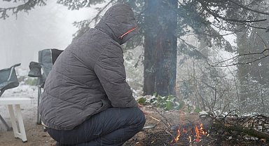 Samanlı Dağları'nın zirvesi beyaza büründü