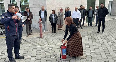 Samsun Adliyesi'nde yangın söndürme tatbikatı