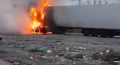 Şanlıurfa'da korku dolu tır yangını