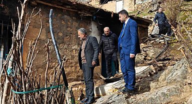 Sason'da yangın mağduru aileye destek