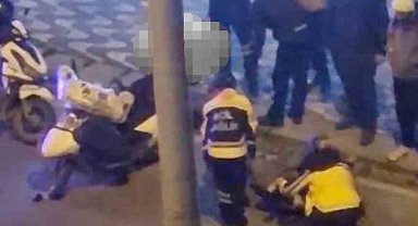 Seyir halindeyken motosikletten düşen kurye yaralandı