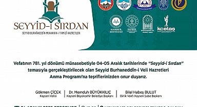 Seyyid Burhaneddin, vefatının 781. yıldönümünde anılacak