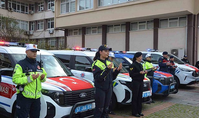 Sinop'ta emniyet ve jandarmaya 19 yeni araç tahsis edildi