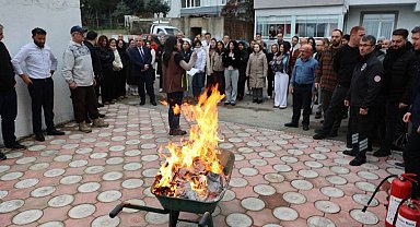 Sinop'ta yangın tatbikatı gerçeğini aratmadı