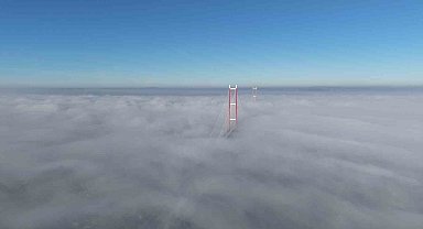 Sis içinde kalan 1915 Çanakkale Köprüsü'nde görsel şölen