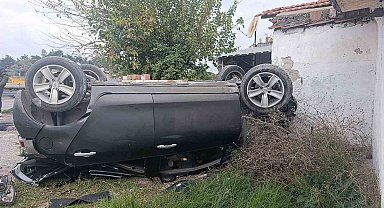 Söke'de otomobil takla attı: 1 yaralı