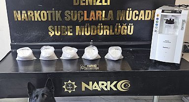 Solunum cihazının içerisinden 5 kilogram uyuşturucu madde çıktı