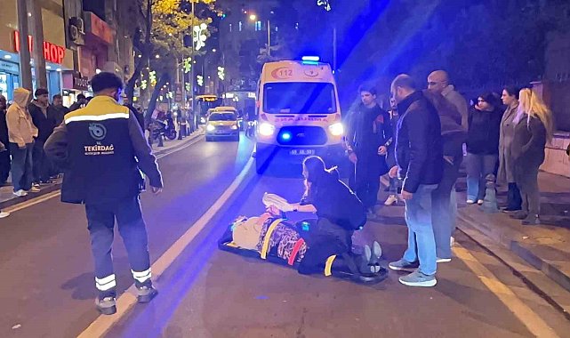 Tekirdağ'da motosikletin çarptığı kadın yaralandı