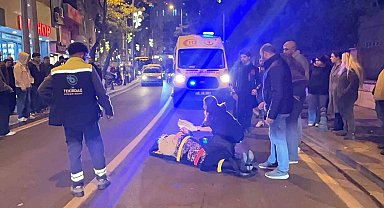 Tekirdağ'da motosikletin çarptığı kadın yaralandı