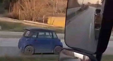 Ters istikamette canını hiçe sayarak ilerlediği anlar kamerada