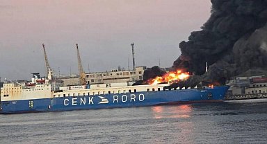 Tır taşımacılığı yapan Türk gemisi Odesa'da vuruldu