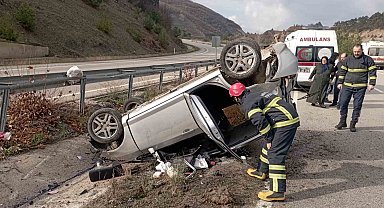 Tokat'ta kontrolden çıkan otomobil ters döndü: 5 yaralı