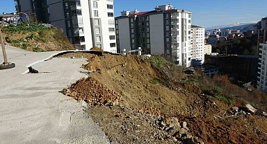 Trabzon'da kaçak hafriyat sahasında heyelan alarmı