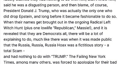 Trump'tan Demokratlara Epstein uyarısı: "Çoğu masum birçok arkadaşlarının itibarı zedelenecek"