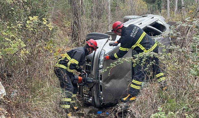 Uçurumdan yuvarlanan araçtan burnu bile kanamadan çıktı