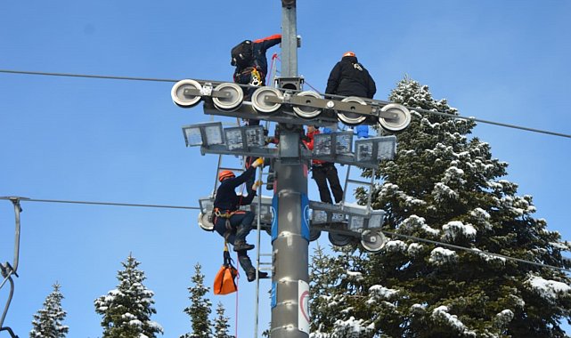 Uludağ'daki tatbikat gerçeği aratmadı