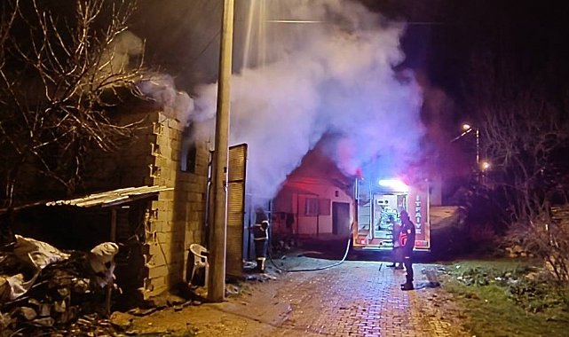 Uşak'ta samanlıkta çıkan yangında 5 koyun telef oldu