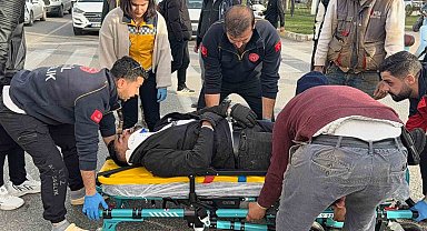 Yayaya çarpmamak için motosikleti devirdi: 1 yaralı