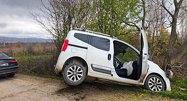 Yoldan çıkan otomobil ağaca çarptı: 2'si çocuk 4 kişi yaralandı