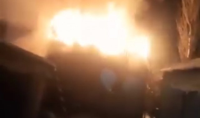 Yüksekova'da korku dolu anlar: Kalorifer kazan dairesi cayır cayır yandı