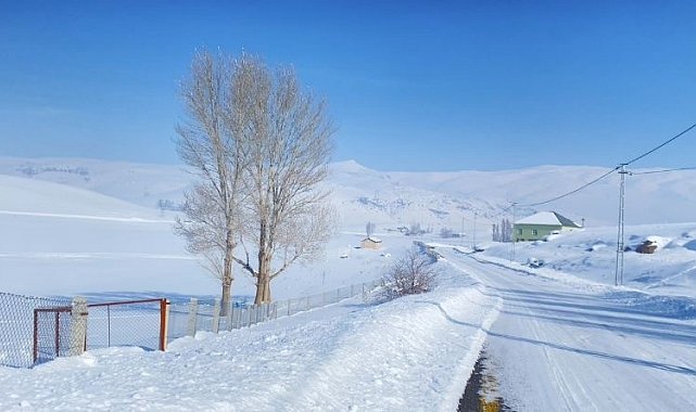 Ağrı'da kar manzarası görsel şölen oluşturdu