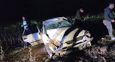 Aksaray'da kontrolden çıkan otomobil takla attı: 3 yaralı
