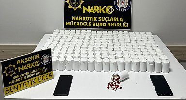 Akşehir'de 10 bin 550 adet uyuşturucu hap ele geçirildi: 2 tutuklama