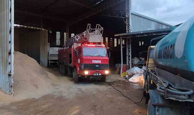 Alanya'da palet atölyesinde yangın büyümeden söndürüldü