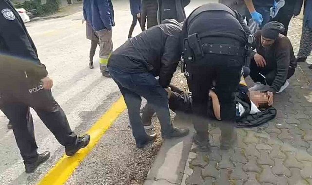 Ankara'da motosiklet sürücüsü köpeğe çarpmamak isterken kaza yaptı